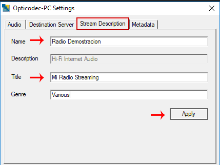 how to connect opticodec pc-se to listen2myradio how to connect opticodec pc-se to listen2myradio