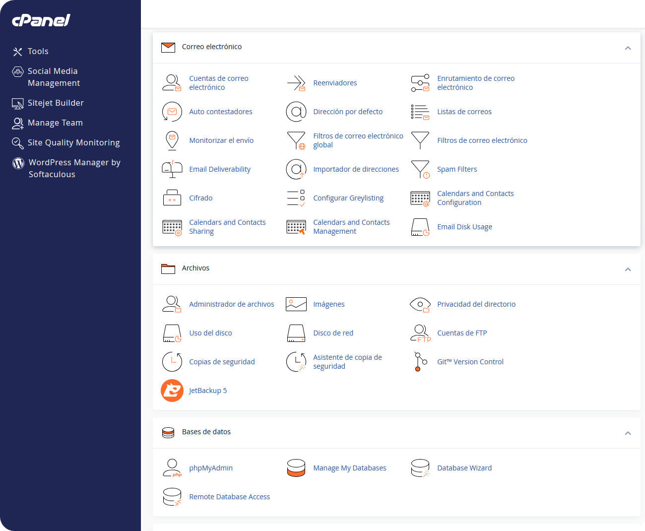 cPanel-full-web Panel de control cPanel