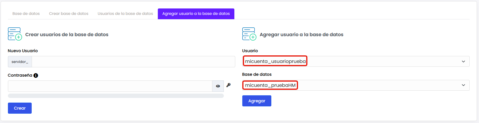Formulario para agregar usuario a base de datos